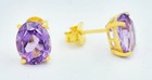 GENUINE 4.36 Cts AMETHYST STUD EARRINGS 14K YELLOW GOLD PLATED (.925) - NWT — photo 6