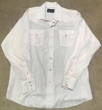 Panhandle Slim Men's Pearl Snaps Long Sleeve Western Shirt, Light Pink, 17.5 35