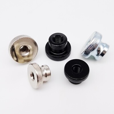 5X M3-M6 Silver Black Steel Step Adjust Knurl Thumb Nut Hand Tighten Thumbnut