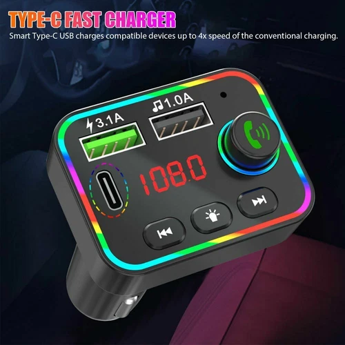 FM Transmitter Radio Audio MP3 Player USB Bluetooth Auto Ladegerät Adapter KFZ - Bild 9 von 10