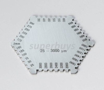 Welding Gauge Gage Wet Film Substrate Comb 25-3000um S Steel Hex Elcometer 112 