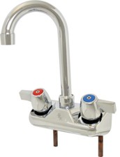 4" O.C.WorkForce Shallow Splash Mount Faucet W/3.5" Gooseneck Spout