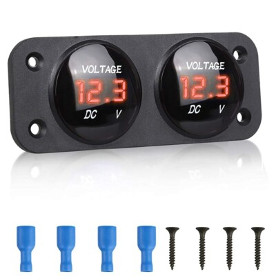 #ad Dual Voltmeter 12V Marine Boat Car RV 2 Hole Panel quot;ORANGEquot; $14.43