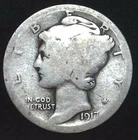1917-P 10C Mercury Dime 90% Silver 21uoc0701