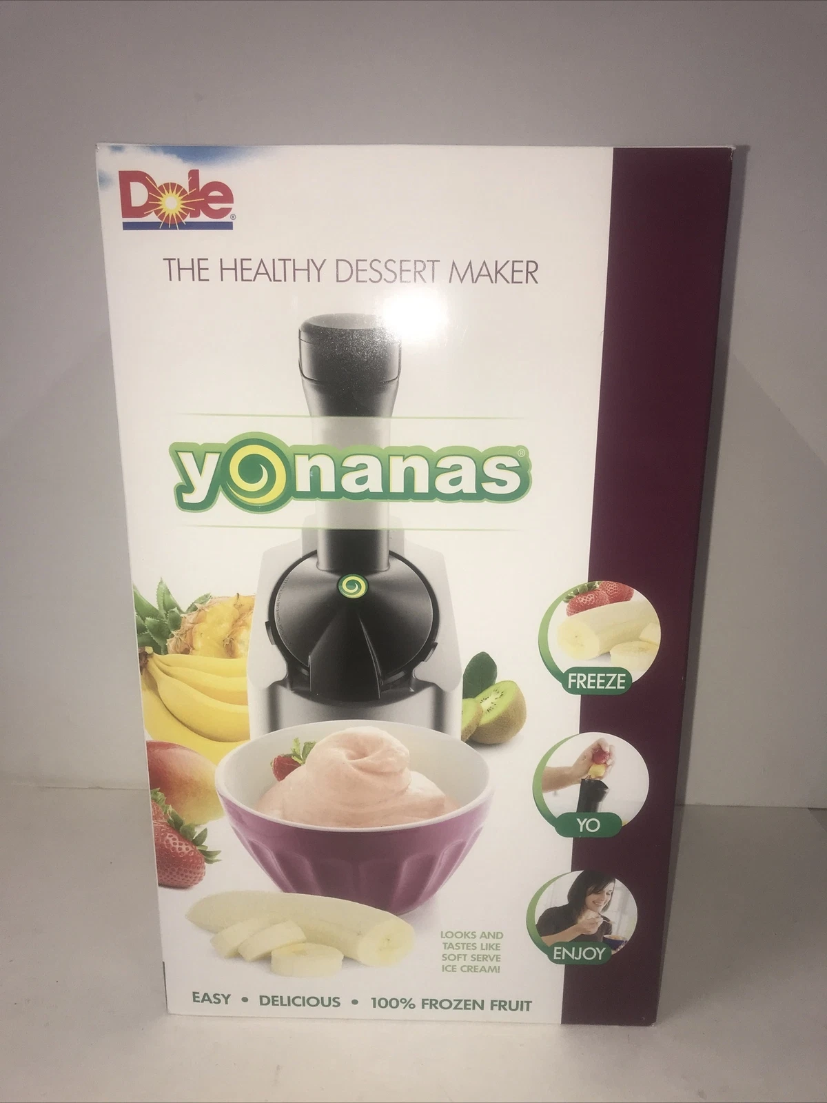 Dole Yonanas Ice Cream Treat Maker Frozen Yogurt Sorbet Machine NEW in Box