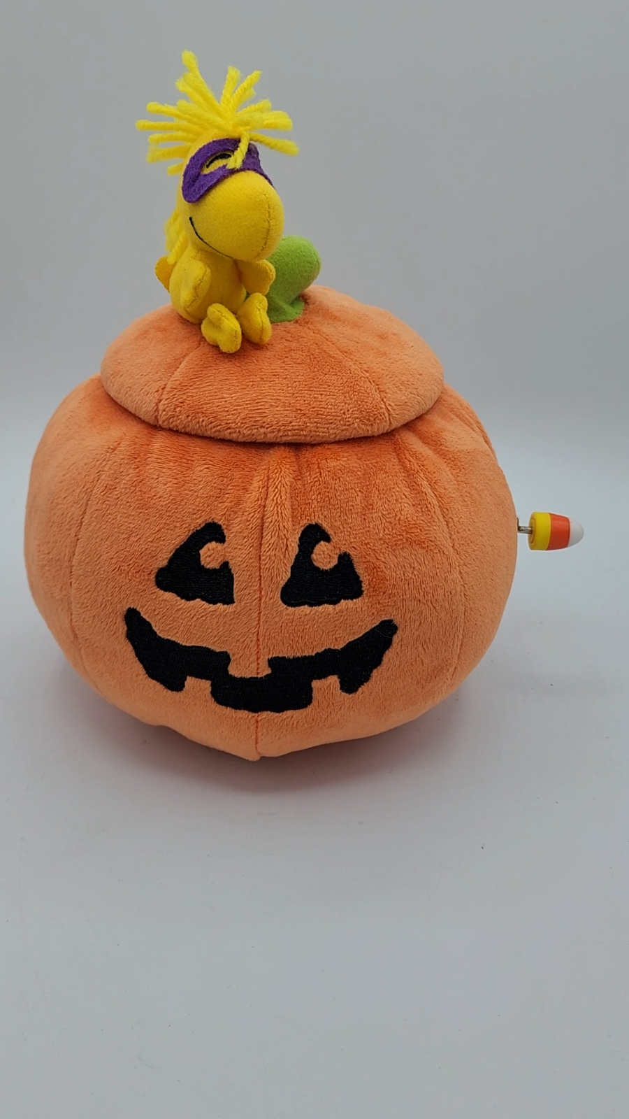 Hallmark Halloween Pumpkin Jack O Lantern White Teddy Bear Plush