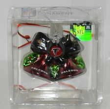 Boelter Topperscot NFL Blown Glass Holiday Glitter Bells Atlanta Falcons License