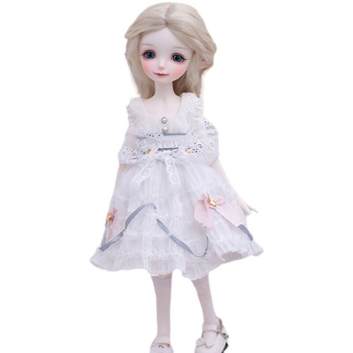 Bambola BJD 1/6 bambina bambole snodate viso trucco parrucche scarpe vestiti set completo giocattolo regalo - Foto 11 di 11