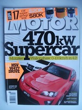 MOTOR SEPTEMBER 2008,HSV W427,CAMARO,VE SPORTWAGON,F6X,ABARTH,ALFA MITO,BMW 335i