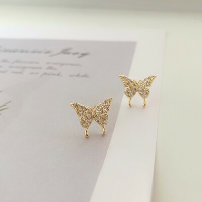 Sterling Silver Butterfly Stud Earrings In Gold - Jewellery For Teens - Foto 10