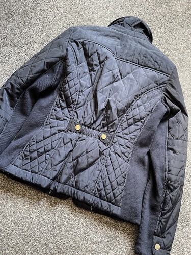 Damenjacke M&S Per Una, Größe 10, dunkelblau, tailliert, gesteppt, durchgehender Reißverschluss (65) - Bild 7 von 7