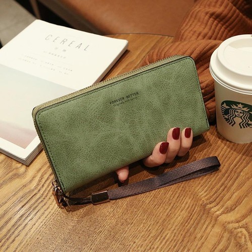 Portafoglio donna pelle pochette grande capacità UK borsa lunga porta carte telefoniche custodia - Foto 5 di 10