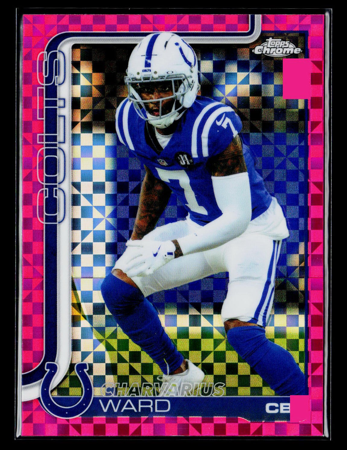 2025 Topps Chrome Pink X-Fractor Charvarius Ward Indianapolis Colts #129