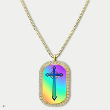Stunning Colorful Jesus Christ Crucifix Cross Fashion Pendant Necklace Chain Pri