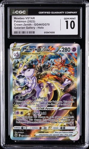 2023 POKEMON CROWN ZENITH GALARIAN GALLERY HOLO MEWTWO VSTAR CGC 10 GEM MINT