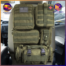 Taktischer Autositz Organizer Molle Fahrzeugschutz mit 5 abnehmbaren Taschen