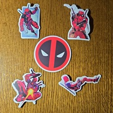 Deadpool Funny Superhero 5-piece sticker decal pack new multicolored laugh
