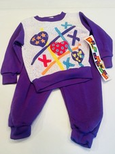Vintage Toddler Sweatsuit Jogging Suit "Tuff Cookies" Size 18 Months New BIN 41