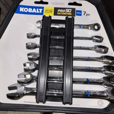 Kobalt 7 Piece Ratcheting Pro90metric Wrench Set 0338362 Life Time Guarantee