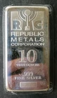 Republic Metals 10oz Silver Bar in Plastic