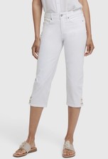 New NYDJ Marilyn Button Hem Straight Leg Capri Jeans Sz 8 99