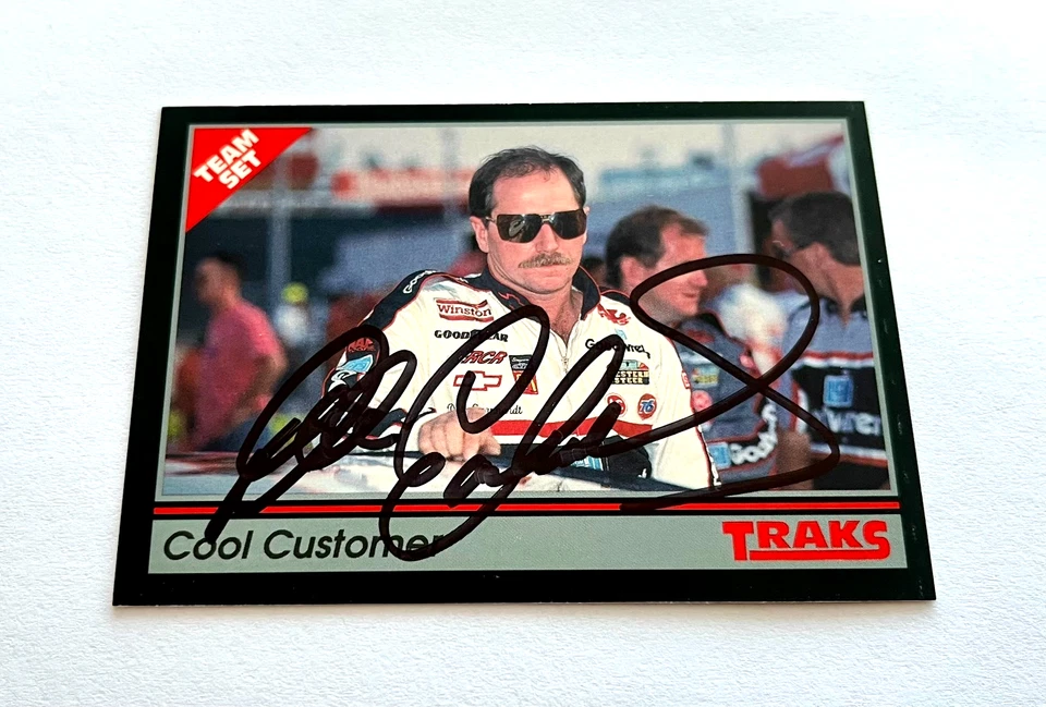 Dale Earnhardt NASCAR 1991 Traks Team Set #18 Cool Customer Autographed Signed - Image 3 of 4