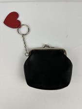 Vintage Black Soft Coin Purse Kiss Lock Closure