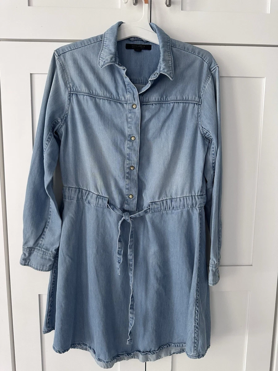 ebay denim shirt dress Bit and Bridle Denim Belted Mini Shirt Dress/ Tunic Blue Size Small