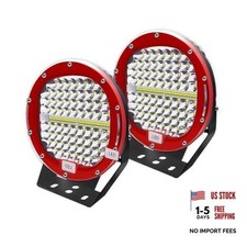 9 Inch Round Led Offroad Driving Light, 2Pcs 408W Super Bright 2PC 408W Red