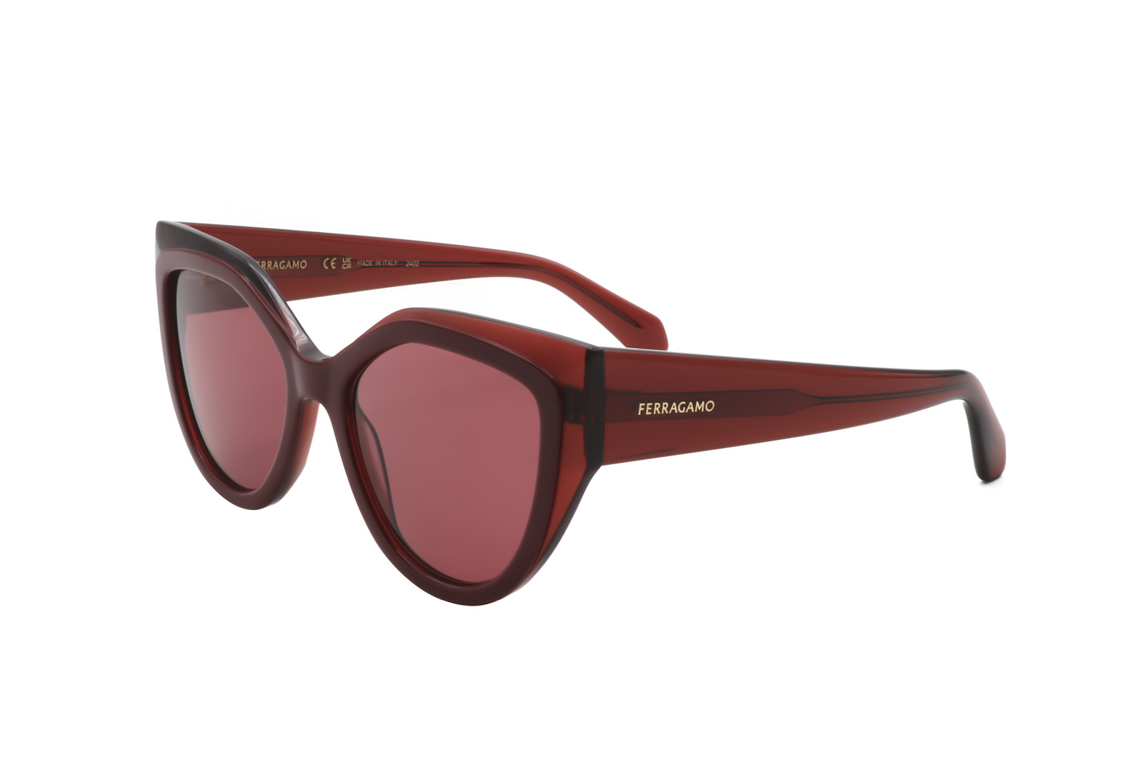 Ferragamo Womens 53 mm Transparent Burgundy Sunglasses SF2004S-618-53 14590₽