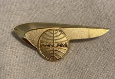 Vintage Pan Am Stewardess Wings Pin Badge Insignia Airline Gold Tone
