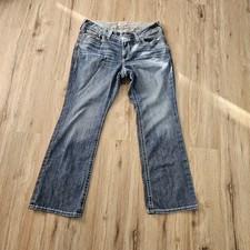 Ariat Jeans Womens 18WR Mid Rise Straight Boot Embroidered Stretch Real Denim