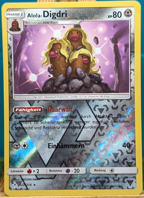 POKEMON - Kräfte im Einklang - Alola-Digdri - 122/214 - REVERSE HOLO - deutsch