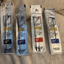 4 Pilot 77201, 77205, 77203, Medium Ink Refill Retractable Ball Point Pens
