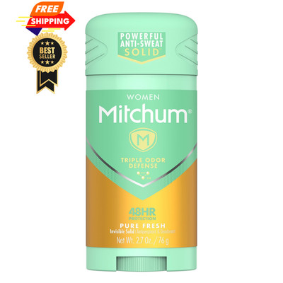 Mitchum Women Triple Odor Defense Invisible 2.7 Ounce (Pack of 1), White