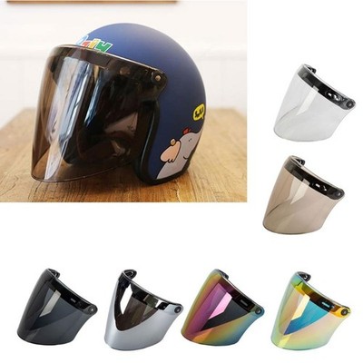 Helmet Shield Flip Up Visor Face Mask for 3-snap Motorcycle Open Face Jet Helmet