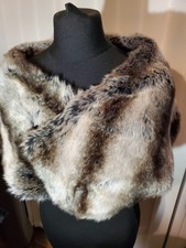 Beige brownish Grey Stole Versatile  styling 42x10" with hook and eye fastner