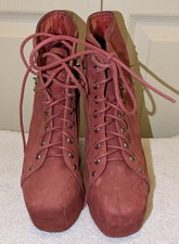 Jeffrey Campbell Red Spiked Lita Platform Lac...
