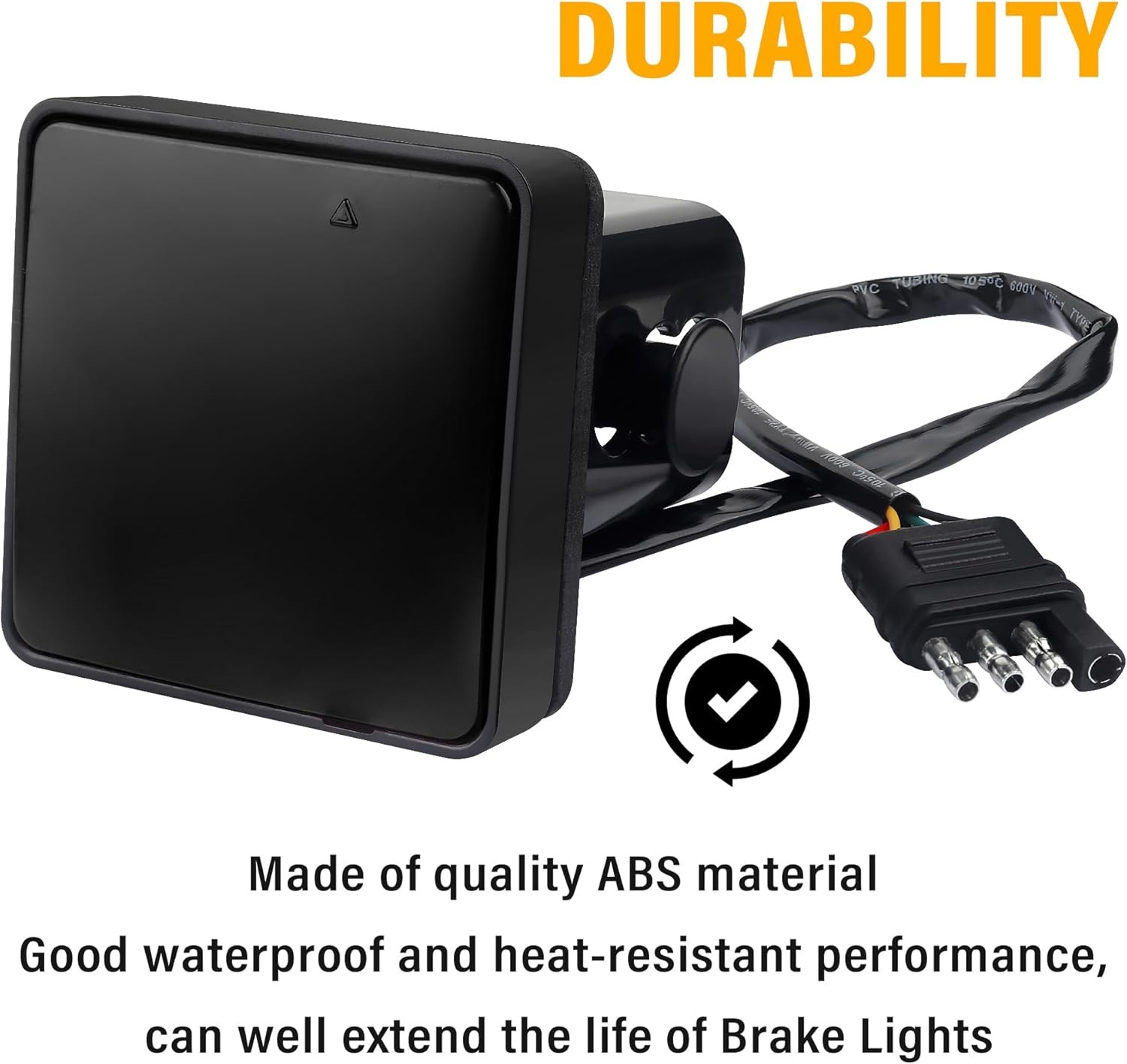 carleef 15 LED Trailer Hitch Brake Light,12V Red Lights Smoked Tail Black 