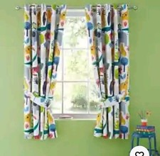 Dunelm Elements Kids Fully Lined Eyelet Jungle Cotton  Curtains 66"x72"BNIP