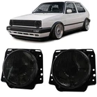 Headlights H4 black smoke ribbed with crosshairs for VW Golf 2 83-91