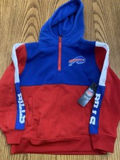 NFL TEAM APPAREL YOUTH BUFFALO BILLS 1/4 ZIP HOODIE SWEATSHIRT SIZE 14-16 80