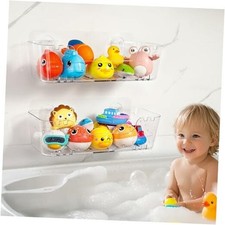 Bath Toy Storage Organizer 2 Pack, Transparent Bath Toy Transparent 2 Pack 