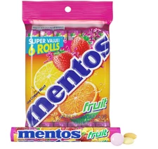 Mentos Candy, Mint Chewy Candy Roll, Fruit, Non-Melting, 1.32 Oz , 6 count(Pack