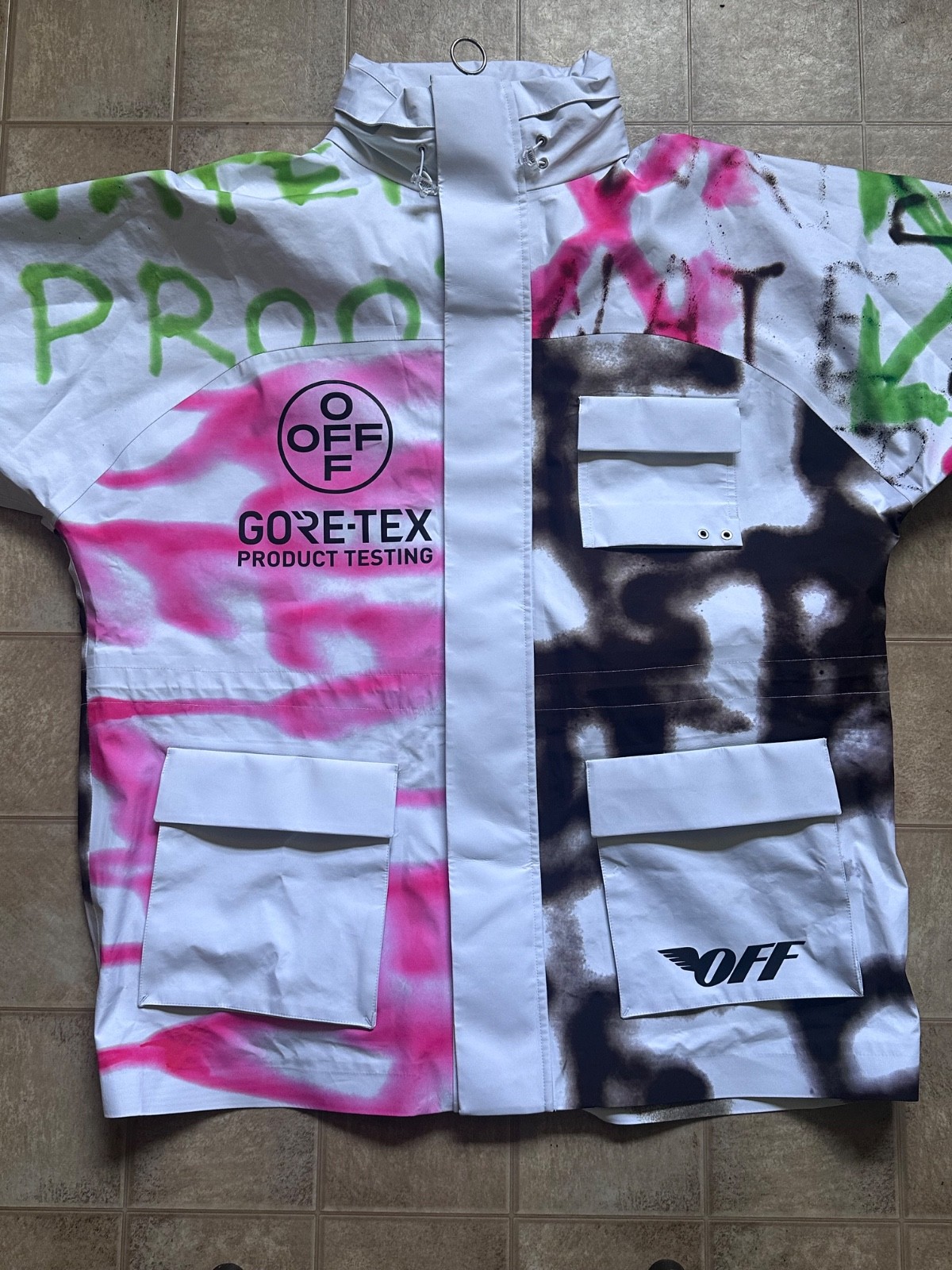 Off-White GORE-TEX Ski Jacket Graffiti Arrow Print Size Large