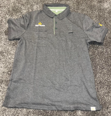#ad Morrisons Employee Polo Shirt Unisex Large Grey Workwear Embroidery Snap Button GBP 29.99