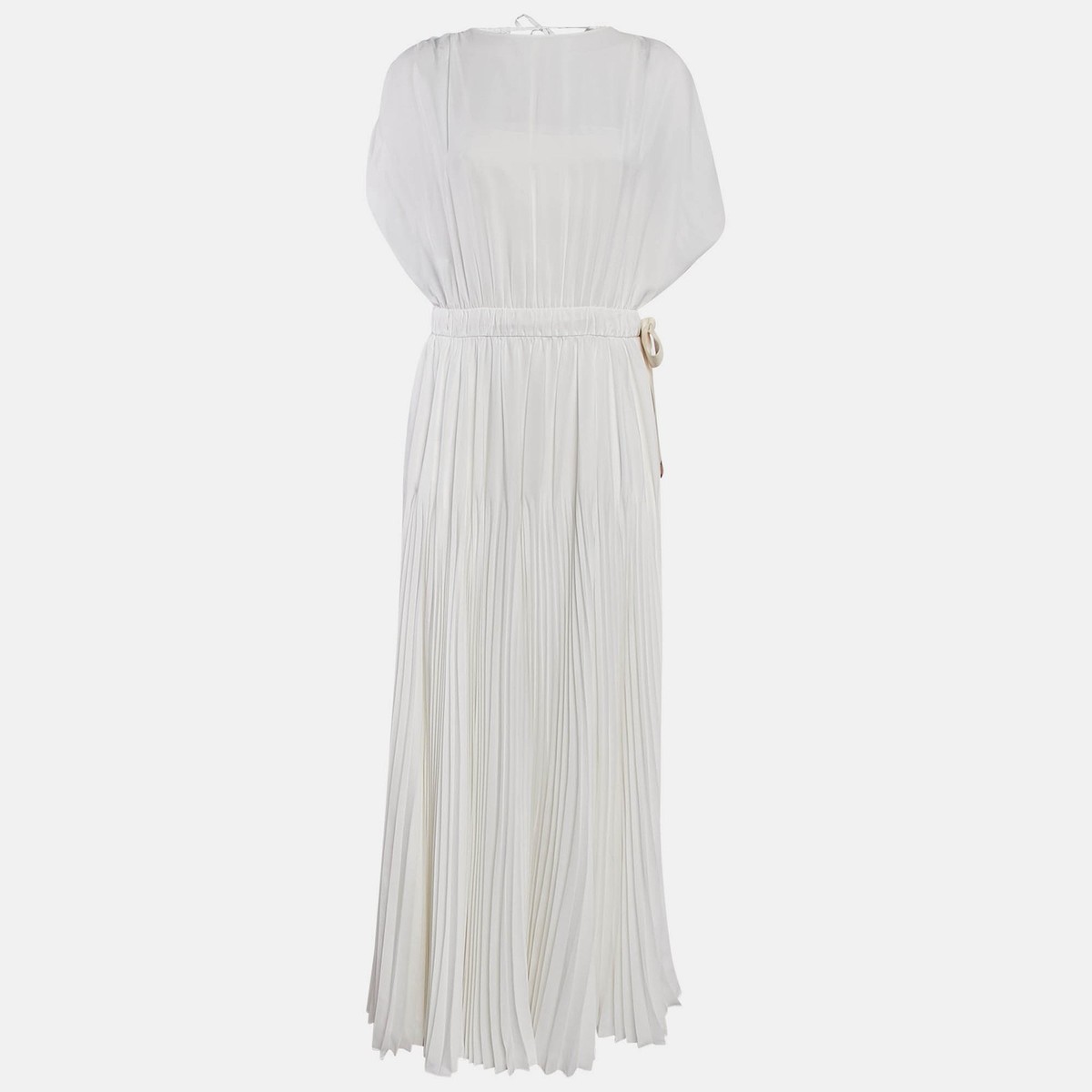 Prada White Silk Pleated Maxi Dress M | eBay Prada White Silk Pleated Maxi Dress M | eBay