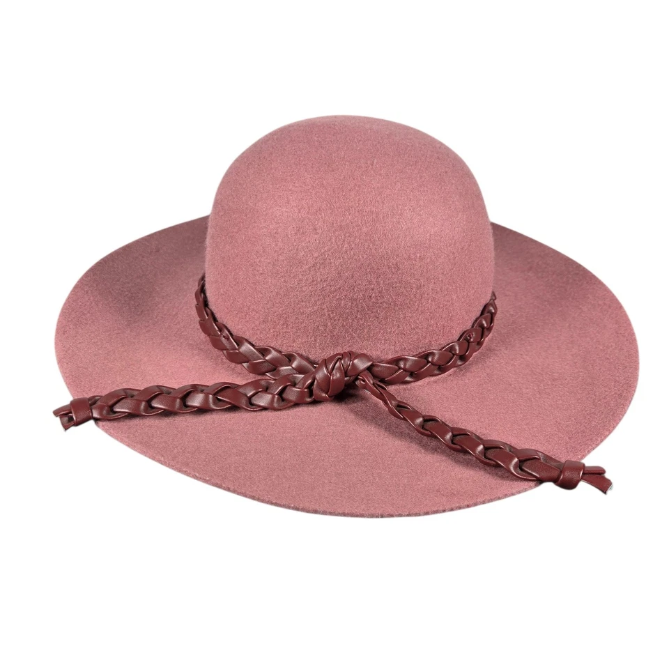 Sombrero floppy de lana de fieltro Tenney American Girl M/L ala ancha banda trenzada retirado Foto 4 de 4