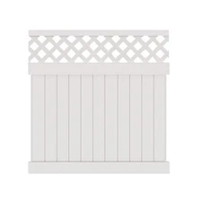 Valley 6 ft. H x 6 ft. W White Vinyl Semi-Privacy Fence Panel (Unassembled)