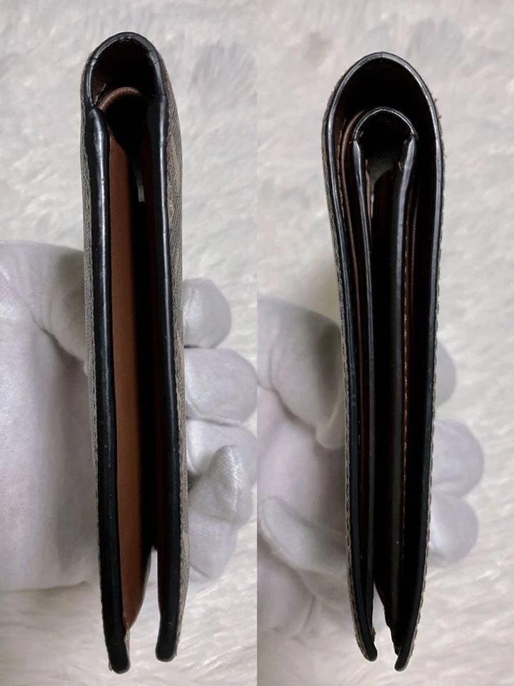 Cartera Burberry Doble Plegable Beige Marrón Cuero Unisex Excelente Regalo Foto 3 de 4